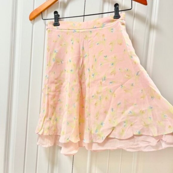 Vintage Misselleci Les Copains Floral Tiered Skirt Pink – Size 0 - Picture 4 of 8